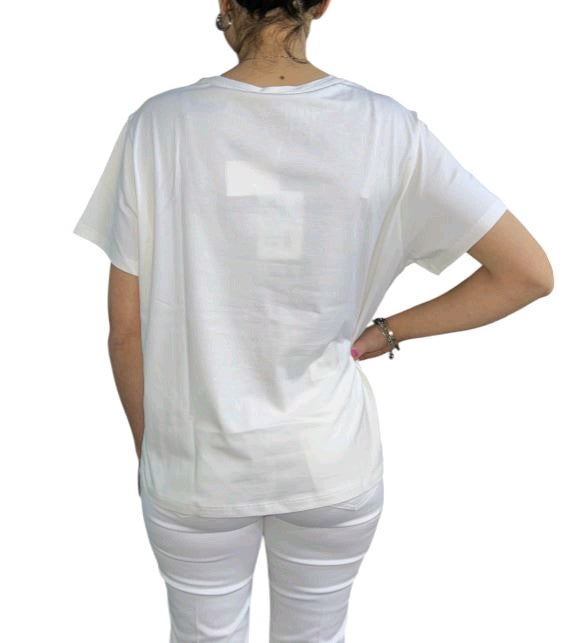 kocca t-shirt CON DECORAZIONE SULLO SCOLLO egle